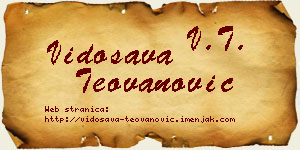 Vidosava Teovanović vizit kartica